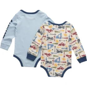 Boys’ 2-Piece Long Sleeve Construction Bodysuit Set (Baby)