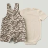 Boys' 2-Piece Short Sleeve Bodysuit & Camo Cargo Pocket Shortall Set (Baby)