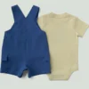Boys' 2-Piece Short Sleeve Bodysuit & Cargo Pocket Shortall Set (Baby)