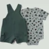 Boys' 2-Piece Short Sleeve Bodysuit & Cargo Pocket Shortall Set (Baby)
