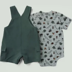 Boys’ 2-Piece Short Sleeve Bodysuit & Cargo Pocket Shortall Set (Baby)