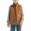 Boys' Zip-Front Canvas Sherpa Lined Vest