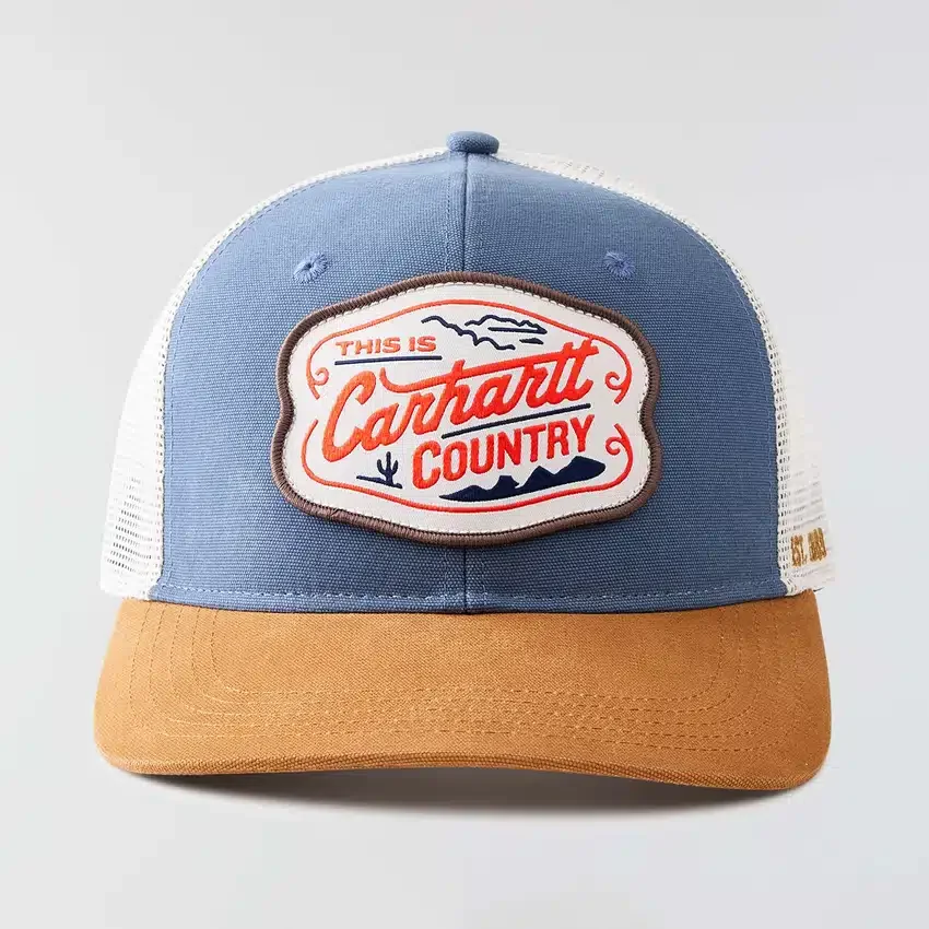Canvas Mesh-Back Country Graphic Trucker Hat