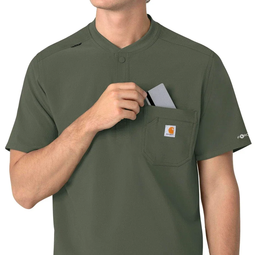 Force Cross-Flex Men's Henley Scrub Top