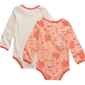 Girls’ 2-Piece Long Sleeve Farm Print Bodysuit Set (Baby)