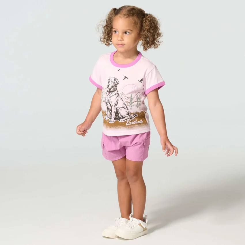 Girls' Short Sleeve Dog Ringer T-Shirt (Child/Toddler)