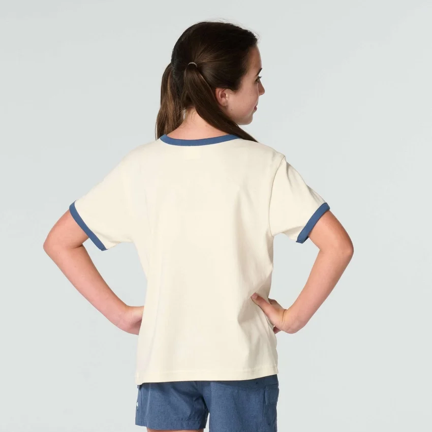 Girls' Short Sleeve Floral "C" Ringer T-Shirt (Child/Toddler/Youth)