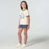 Girls' Short Sleeve Floral "C" Ringer T-Shirt (Child/Toddler/Youth)