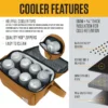 Insulated 12 Can Two Compartment Lunch Cooler