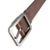 Leather Reversible Center Bar Buckle Belt