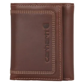 Leather Triple-Stitched Trifold Wallet