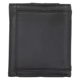 Leather Triple-Stitched Trifold Wallet