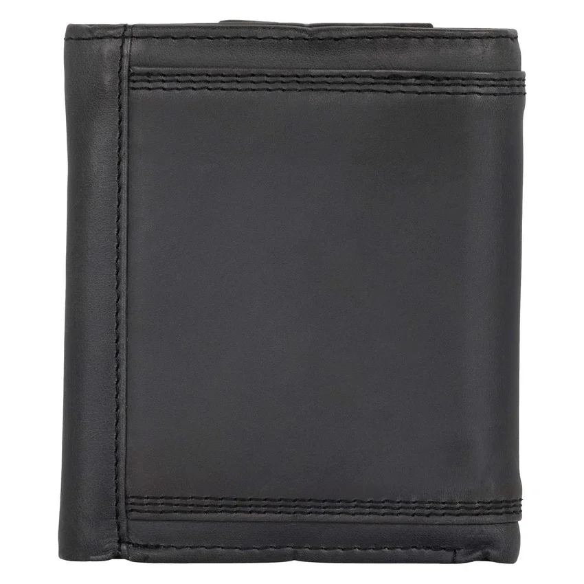 Leather Triple-Stitched Trifold Wallet