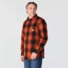 Loose Fit Heavyweight Flannel Long-Sleeve Plaid Shirt