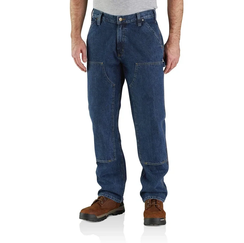 Loose Straight Double Knee Jeans - Work Jeans