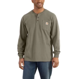Men's Dearborn Loose Fit Heavyweight Long Sleeve Henley Pocket T-Shirt