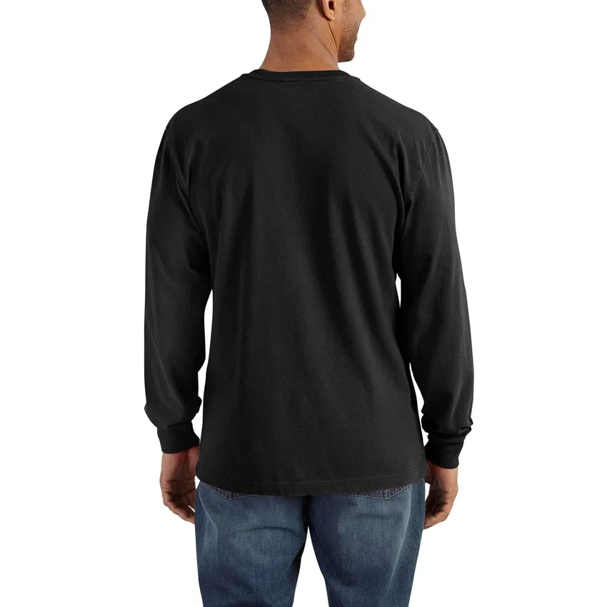 Men's Dearborn Loose Fit Heavyweight Long Sleeve Henley Pocket T-Shirt