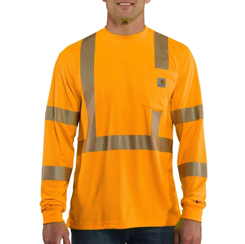 Men's Force High Visibility Relaxed Fit Long Sleeve Class 3 T-Shirt