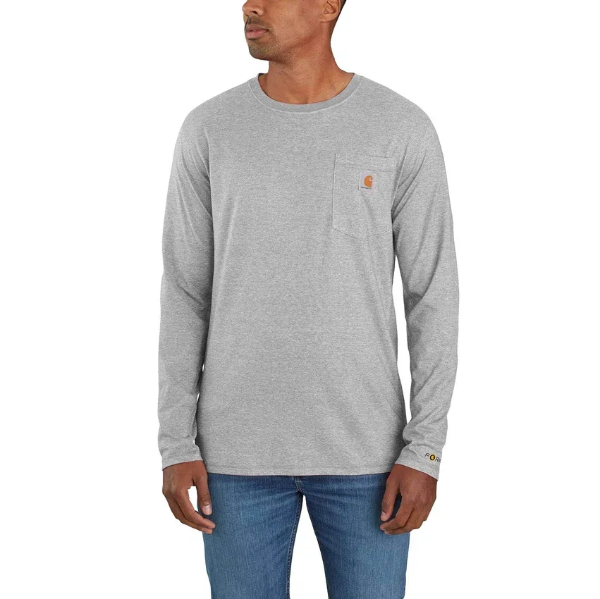 Men's Force Long Sleeve Moisture Wicking Pocket T-Shirt