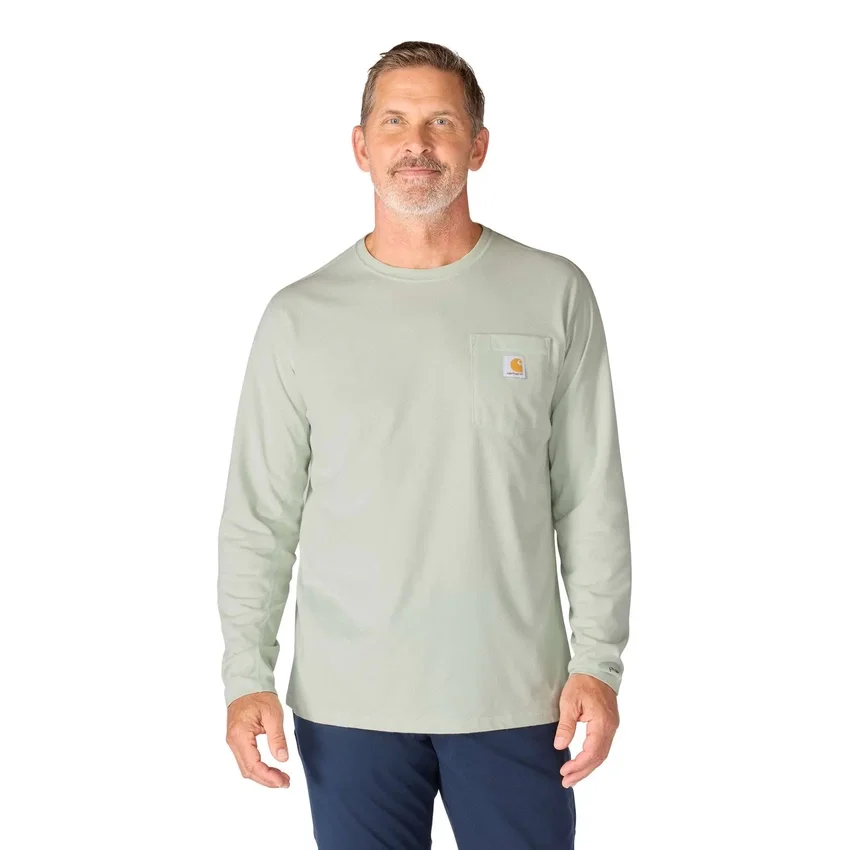 Men's Force Long Sleeve Moisture Wicking Pocket T-Shirt