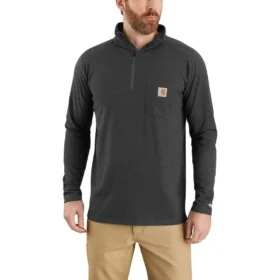 Men's Force Long Sleeve Moisture Wicking Quarter Zip Pullover Shirt