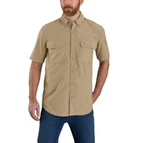 Men's Force Sun Defenderâ„¢ Chambray Relaxed Fit Short Sleeve Shirt - Sun Protection Shirts
