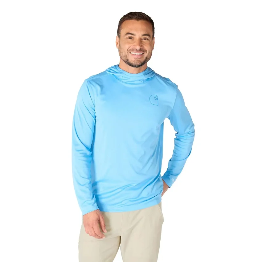 Men's Force Sun Defender Upf 50+ Lightweight Long Sleeve Moisture Wicking Hoodie - Sun Protection Hoodies