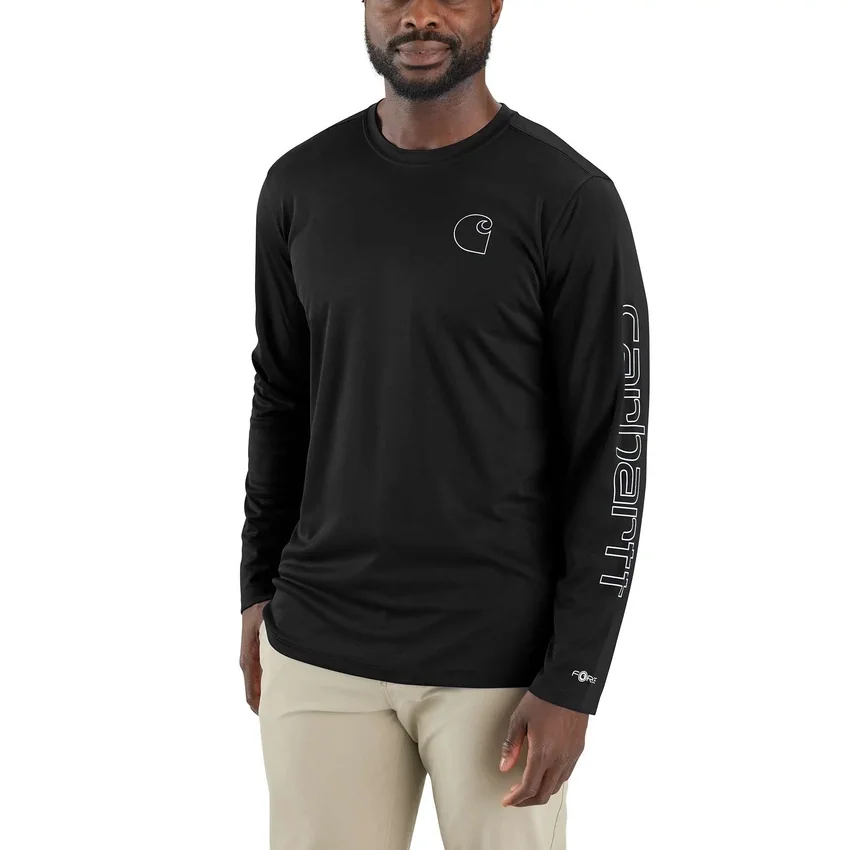 Men's Force Sun Defender Upf 50+ Lightweight Long Sleeve Moisture Wicking T-Shirt - Sun Protection Shirts