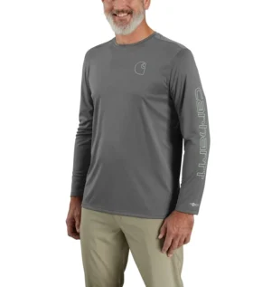 Men's Force Sun Defender Upf 50+ Lightweight Long Sleeve Moisture Wicking T-Shirt - Sun Protection Shirts