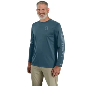 Men's Force Sun Defender Upf 50+ Lightweight Long Sleeve Moisture Wicking T-Shirt - Sun Protection Shirts