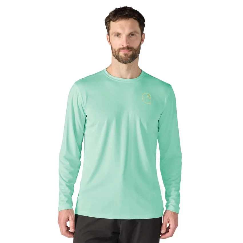 Men's Force Sun Defender Upf 50+ Lightweight Long Sleeve Moisture Wicking T-Shirt - Sun Protection Shirts