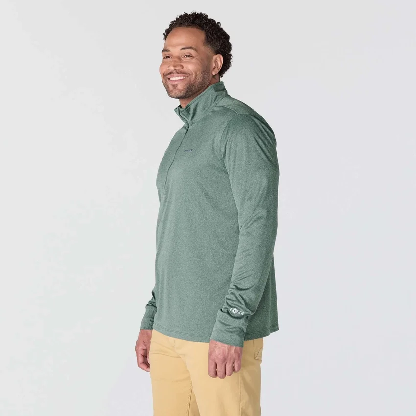 Men's Force Sun Defender Upf 50+ Moisture Wicking Half Zip Pullover - Sun Protection Shirts