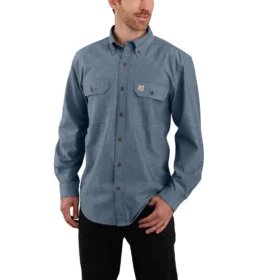 Men's Fort Loose Fit Long Sleeve Chambray Shirt - Men's Work Shirts