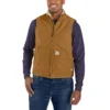 Men's Fr Duck Mock Neck Sherpa-Lined Vest - Flame Resistant Vests