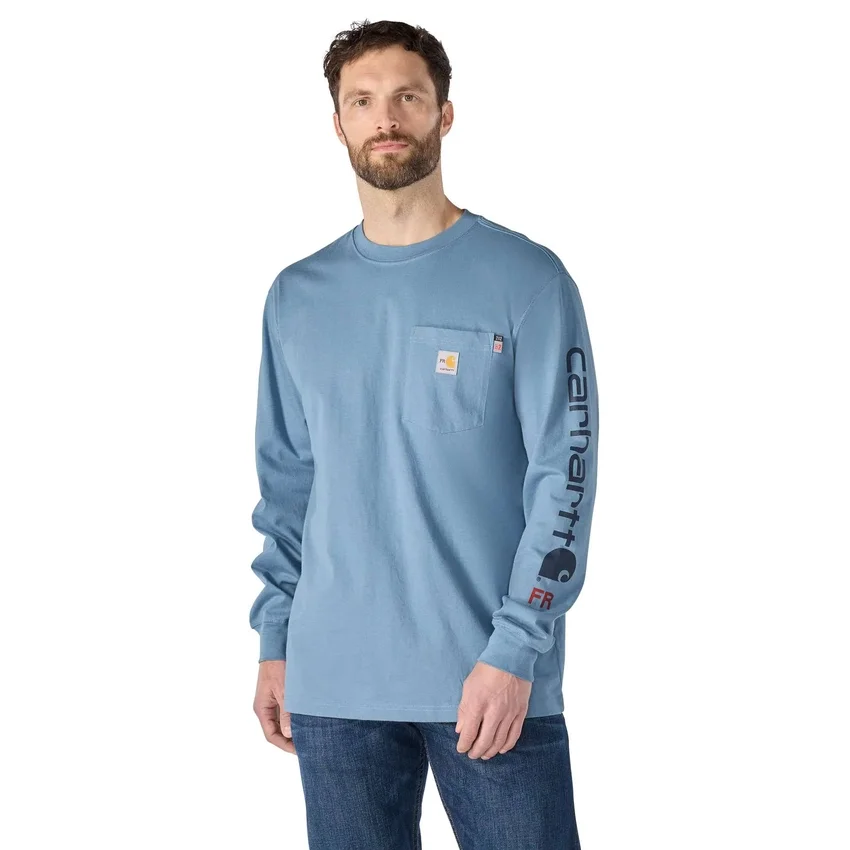 Men's Fr Force Irvine Loose Fit Long Sleeve Logo T-Shirt - Flame Resistant Shirts