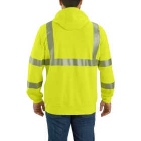 Men’s Fr High Visibility Class 3 Force Full Zip Hooded Sweatshirt