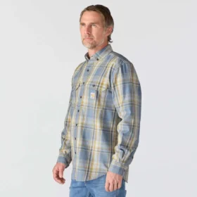 Men’s Fr Loose Fit Long Sleeve Twill Plaid Shirt – Flame Resistant Shirts