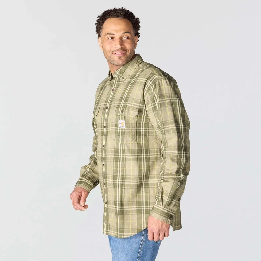 Men's Fr Loose Fit Long Sleeve Twill Plaid Shirt - Flame Resistant Shirts
