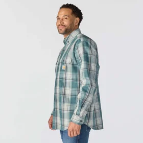 Men’s Fr Loose Fit Long Sleeve Twill Plaid Shirt – Flame Resistant Shirts