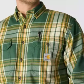 Men’s Fr Loose Fit Long Sleeve Twill Plaid Shirt – Flame Resistant Shirts