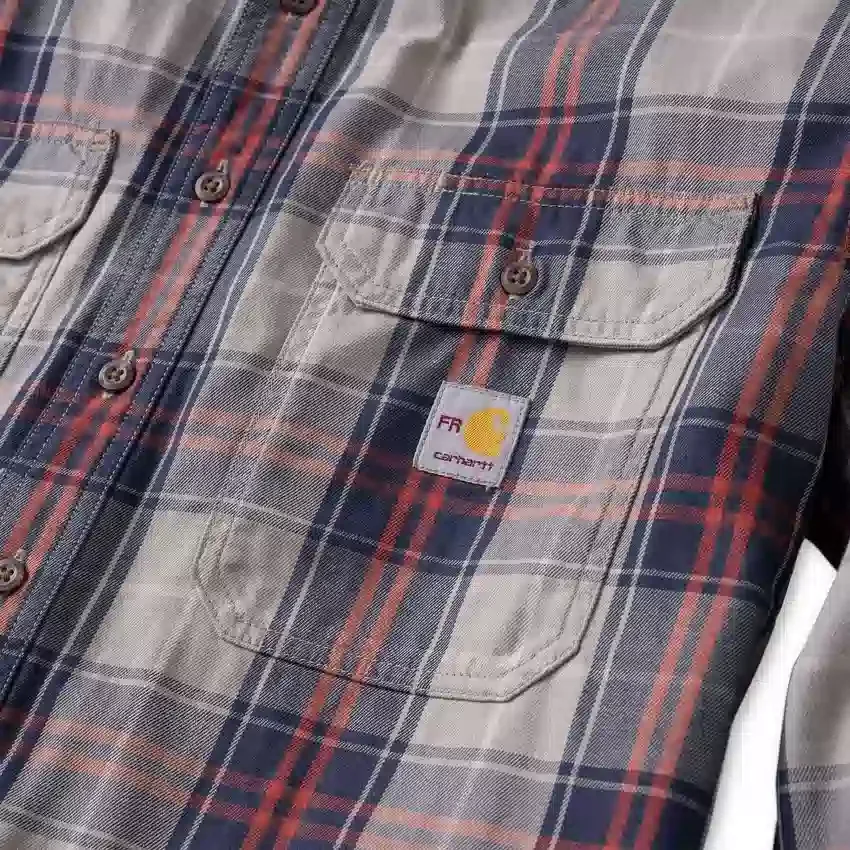 Men's Fr Loose Fit Long Sleeve Twill Plaid Shirt - Flame Resistant Shirts