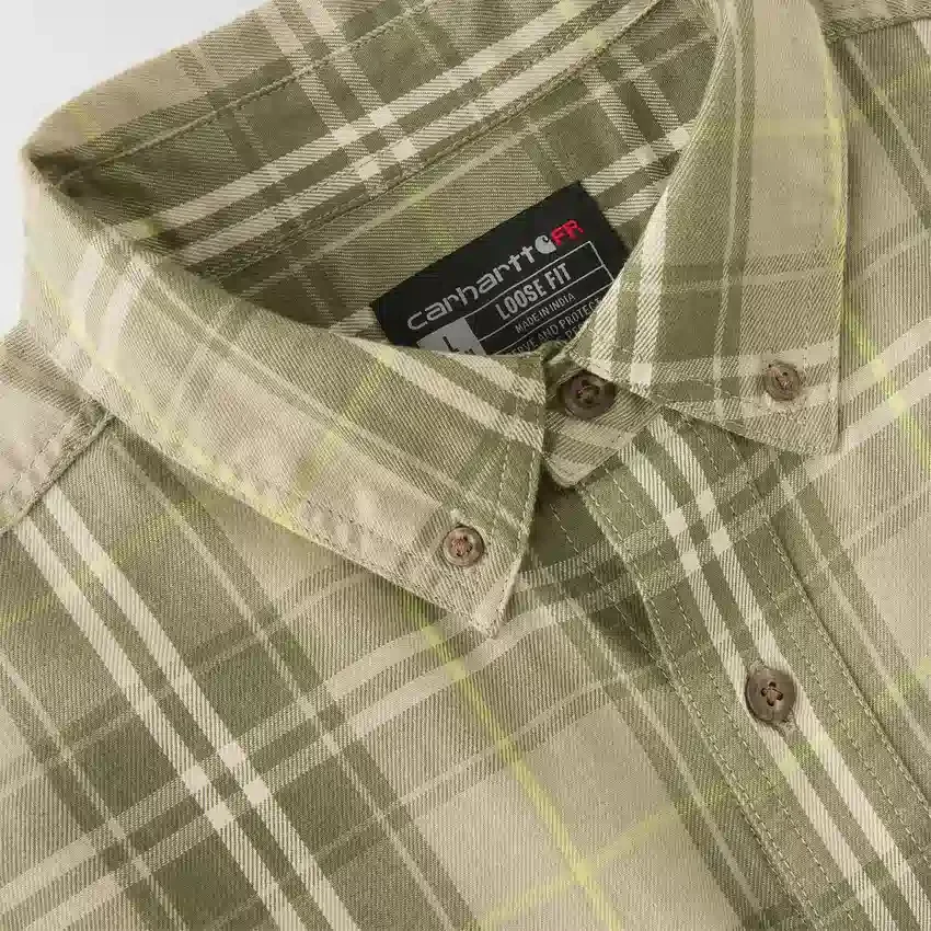 Men's Fr Loose Fit Long Sleeve Twill Plaid Shirt - Flame Resistant Shirts