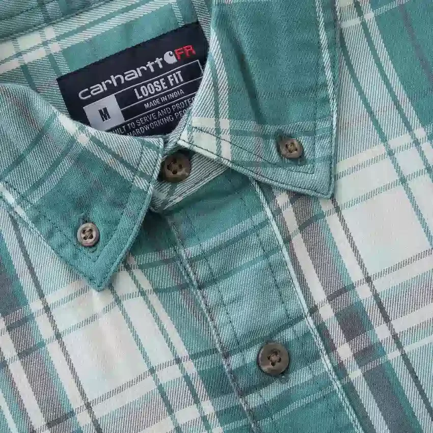 Men's Fr Loose Fit Long Sleeve Twill Plaid Shirt - Flame Resistant Shirts