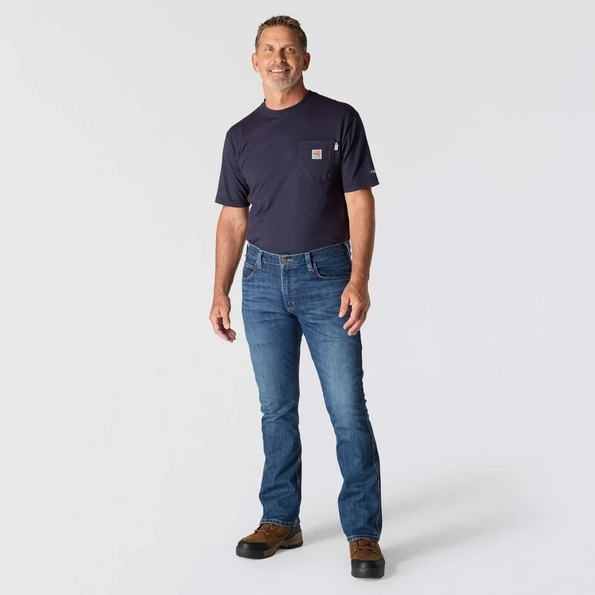 Men's Fr Relaxed Fit Bootcut Rugged Flex Fire Resistant Work Jeans