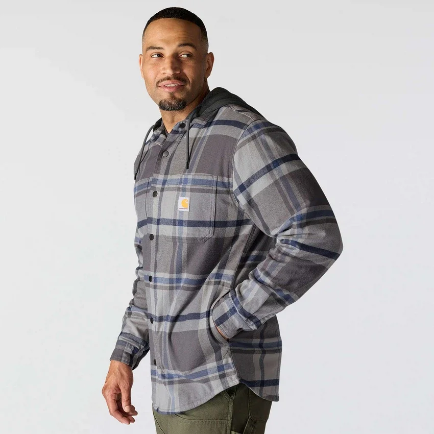 Men's Hamilton Relaxed Fit Plaid Hooded Shirt Jac - Men's Shirt Jackets