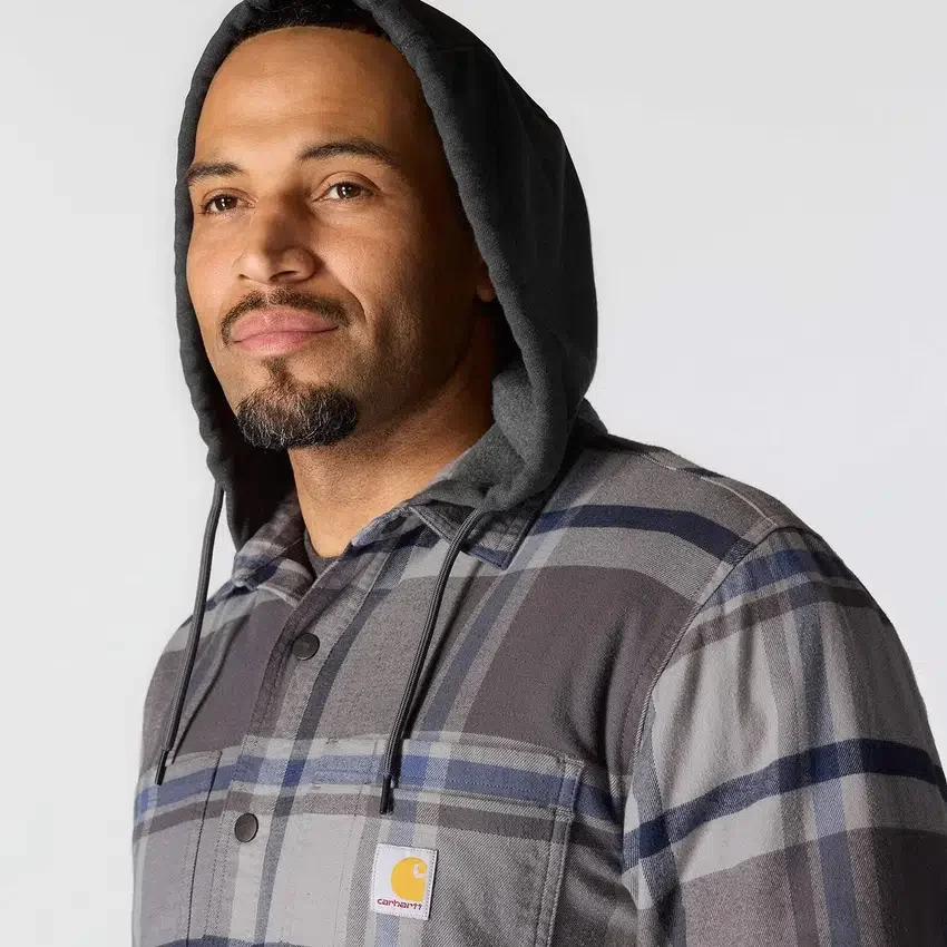 Men's Hamilton Relaxed Fit Plaid Hooded Shirt Jac - Men's Shirt Jackets
