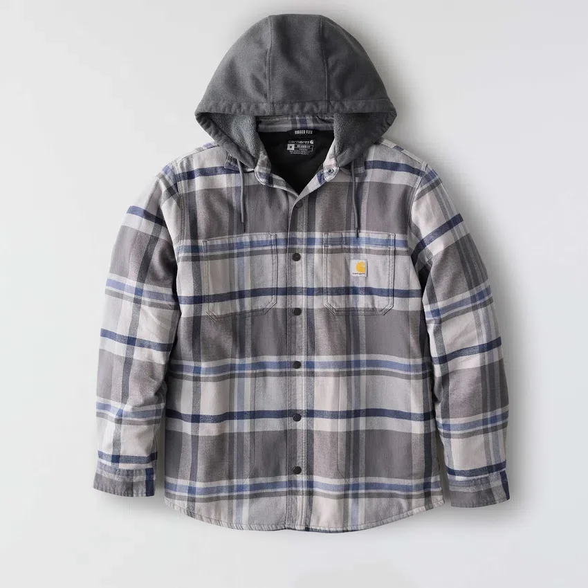 Men's Hamilton Relaxed Fit Plaid Hooded Shirt Jac - Men's Shirt Jackets