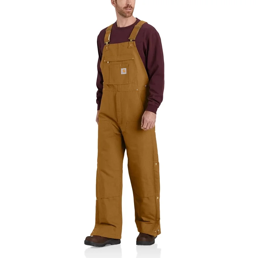 Men's Loose Fit Firm Duck Insulated Bib Overalls