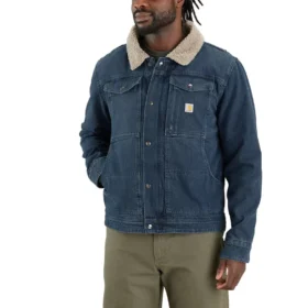 Men's Relaxed Fit Sherpa-Lined Denim Jacket