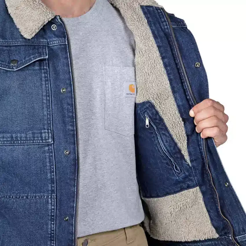 Men's Relaxed Fit Sherpa-Lined Denim Jacket